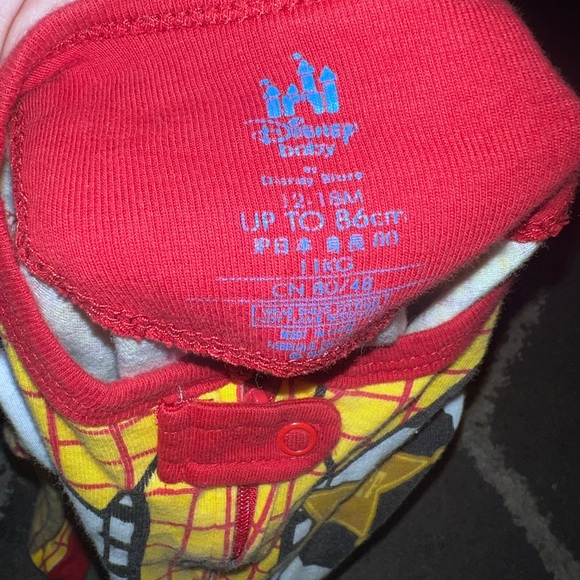 Disney Baby by Disney Parks Woody Stretchy Zip Up One Piece Sz 12-18 Months - Picture 5 of 6